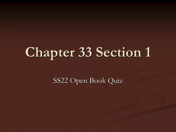 chapter 33 section 1