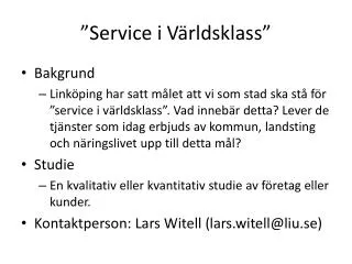 service i v rldsklass