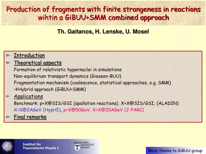 production of fragments with finite strangeness in reactions wihtin a gibuu smm combined approach