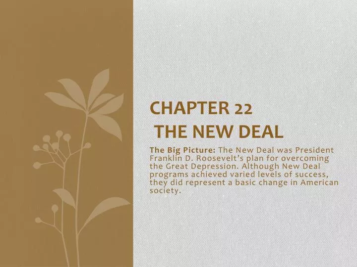 chapter 22 the new deal