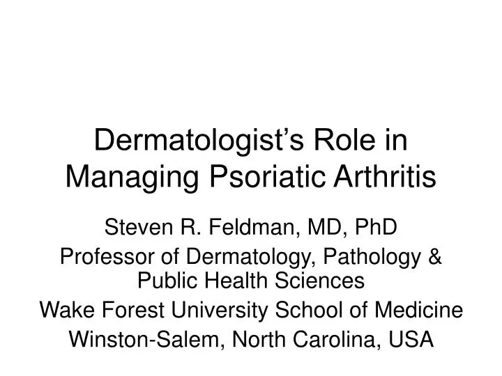 dermatologist s role in managing psoriatic arthritis