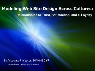 Modeling Web Site Design Across Cultures:
