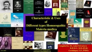Characteristic of different homoeopathic materia medica