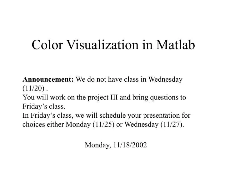 color visualization in matlab