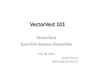 VectorVest 101