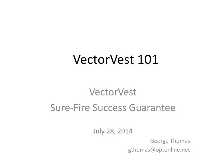 vectorvest 101