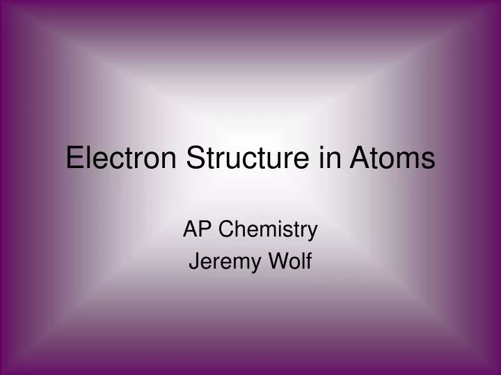 electron structure in atoms