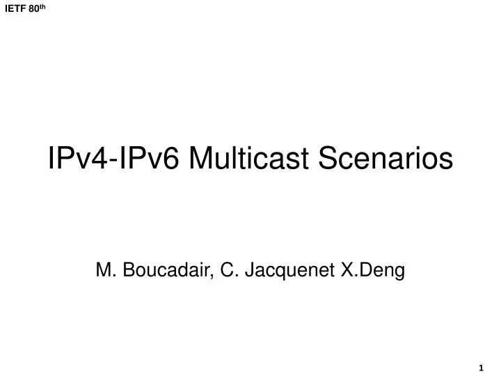 ipv4 ipv6 multicast scenarios