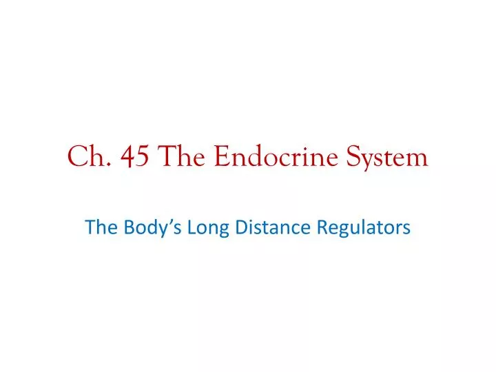 ch 45 the endocrine system