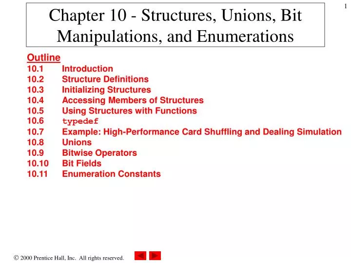 chapter 10 structures unions bit manipulations and enumerations
