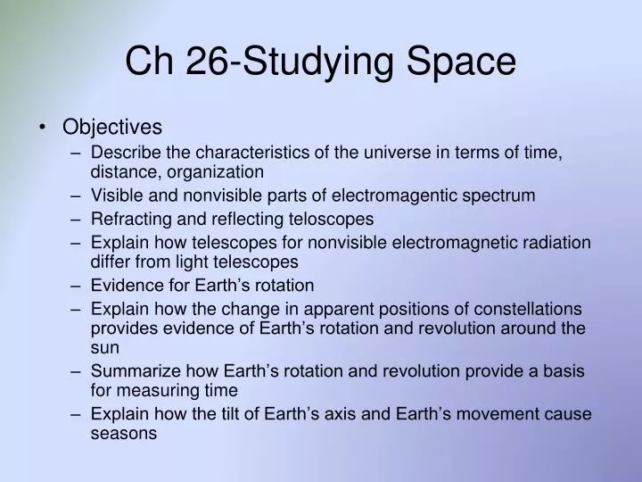 ch 26 studying space