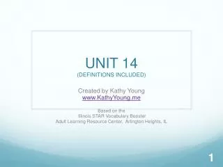 UNIT 14 (DEFINITIONS INCLUDED)