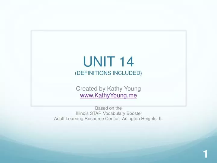 unit 14 definitions included