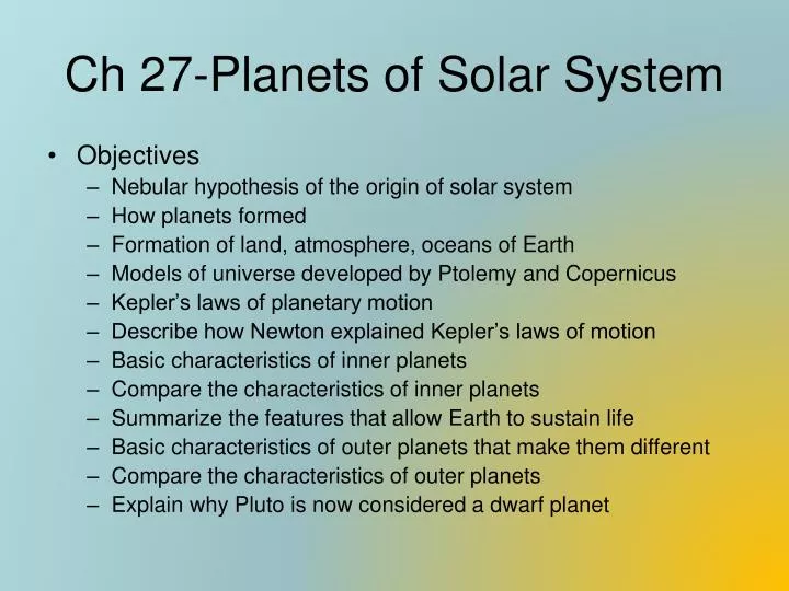 ch 27 planets of solar system