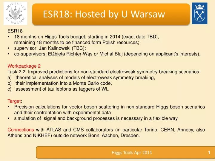 esr18 hosted by u warsaw