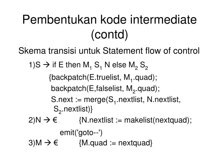 pembentukan kode intermediate contd