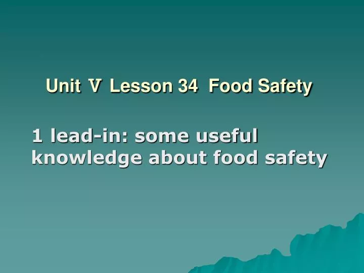 unit lesson 34 food safety