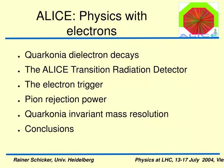 alice physics with electrons