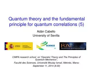 Quantum theory and the fundamental principle for quantum correlations (5)