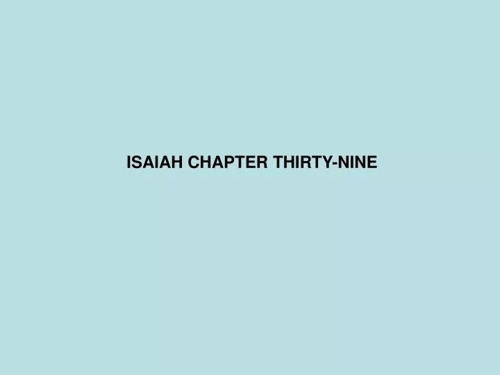 isaiah chapter thirty nine