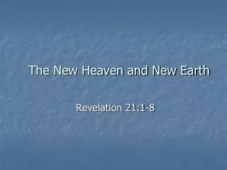 The New Heaven and New Earth