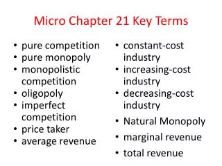 Micro Chapter 21 Key Terms