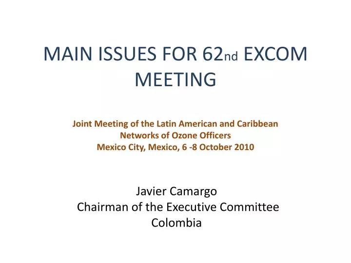 javier camargo chairman of the executive committee colombia