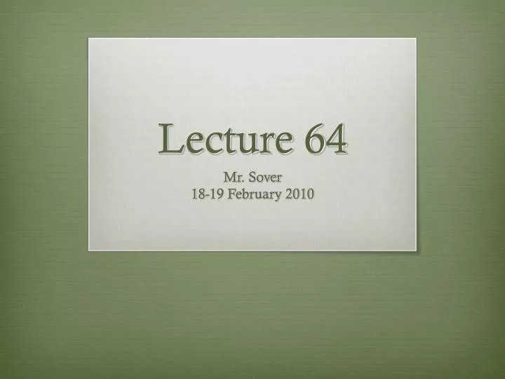 lecture 64