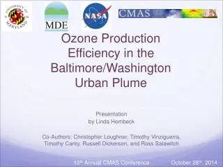Ozone Production Efficiency in the Baltimore/Washington Urban Plume