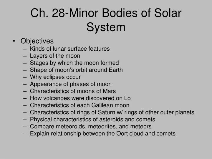 ch 28 minor bodies of solar system