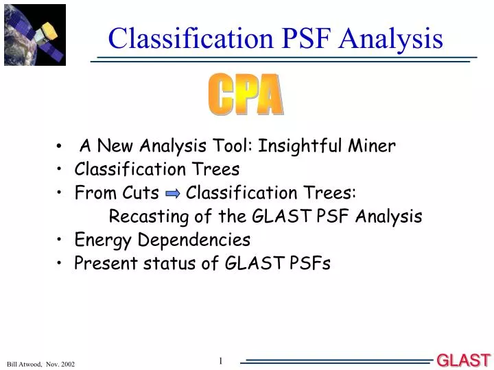 classification psf analysis