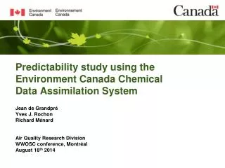 Predictability study using the Environment Canada Chemical Data Assimilation System