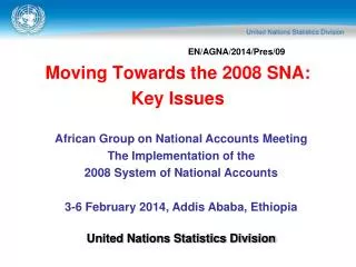 Moving Towards the 2008 SNA: Key Issues
