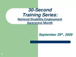 30-Second Training Series: National Disability Employment Awareness Month