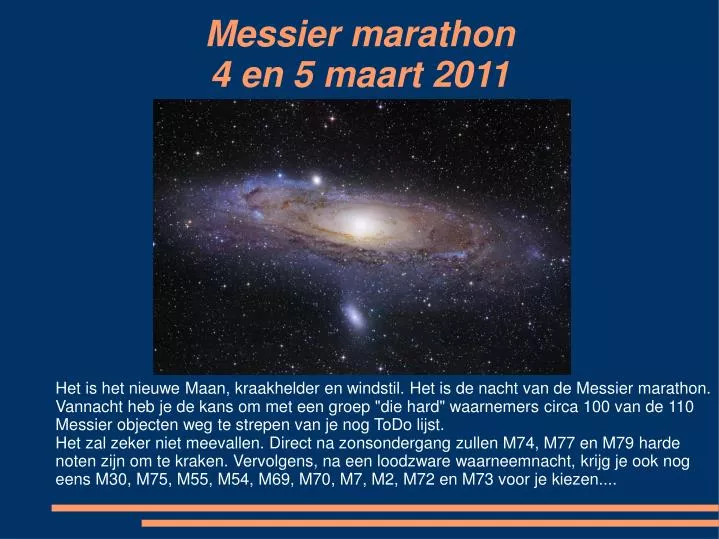 messier marathon 4 en 5 maart 2011