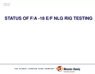 STATUS OF F/A -18 E/F NLG RIG TESTING