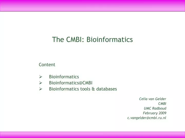 the cmbi bioinformatics
