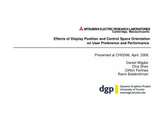 Effects of Display Position and Control Space Orientation on User Preference and Performance