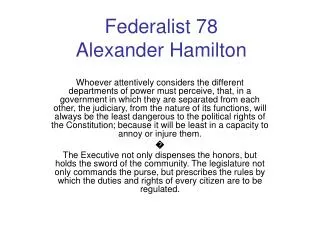 Federalist 78 Alexander Hamilton