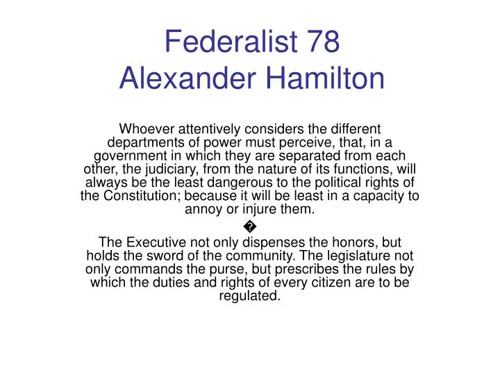 federalist 78 alexander hamilton