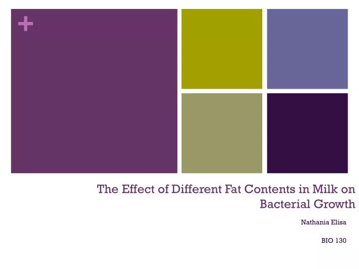 the effect of different fat contents in milk on bacterial growth