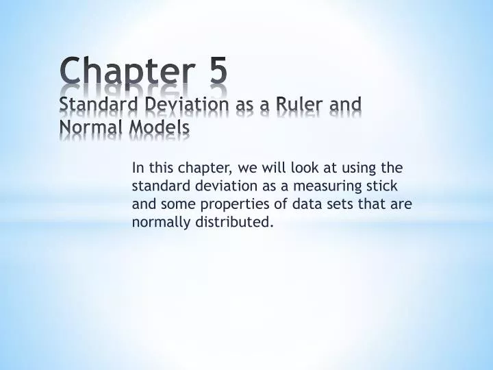 chapter 5 standard deviation as a ruler and normal models