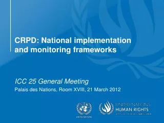 CRPD: National implementation and monitoring frameworks