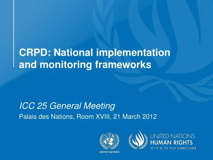 crpd national implementation and monitoring frameworks