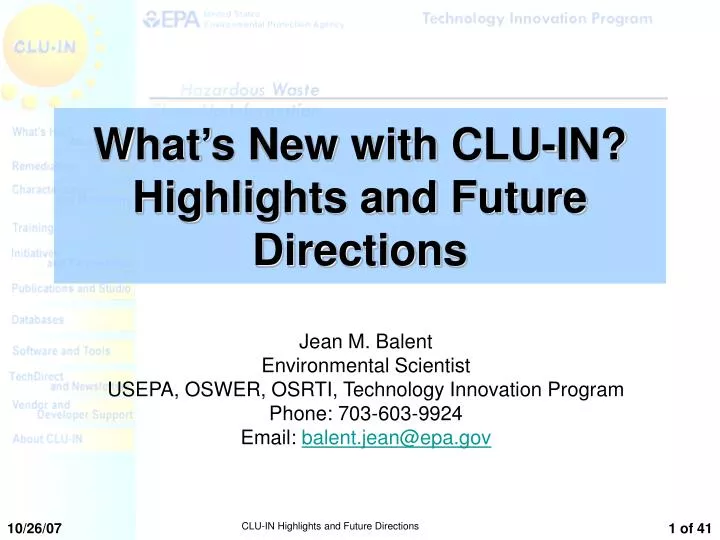 what s new with clu in highlights and future directions