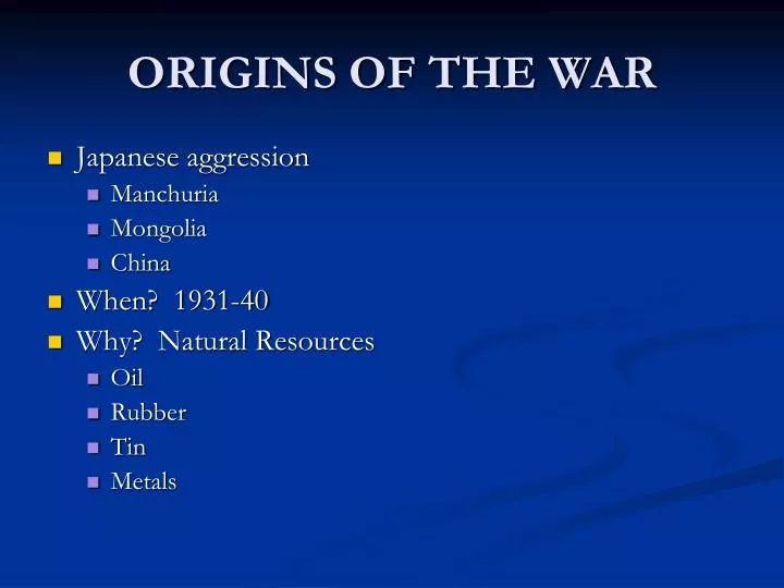 origins of the war