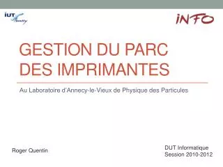 gestion du parc des imprimantes