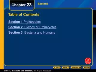table of contents