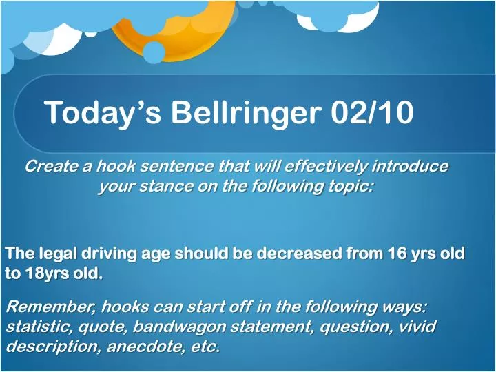 today s bellringer 02 10