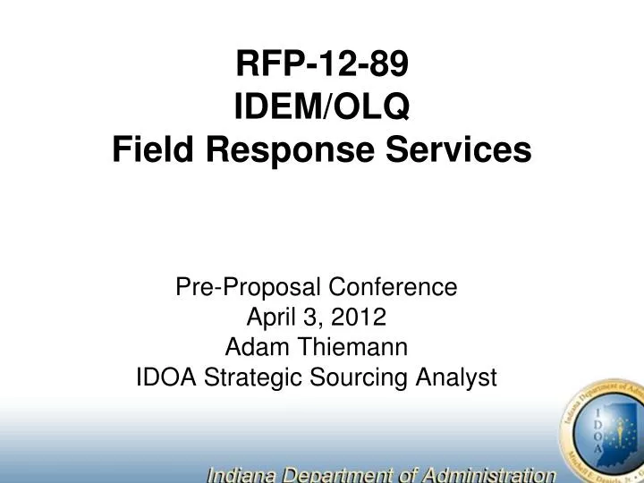 rfp 12 89 idem olq field response services